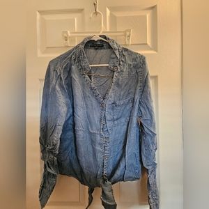 Long sleeve "denim" blouse